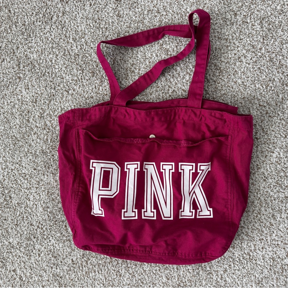 PINK Victoria's Secret Burgundy Tote Bag
